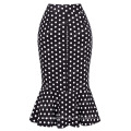 Belle Poque Vintage Polka Dots Bureau Lady Jupes KK000220-1